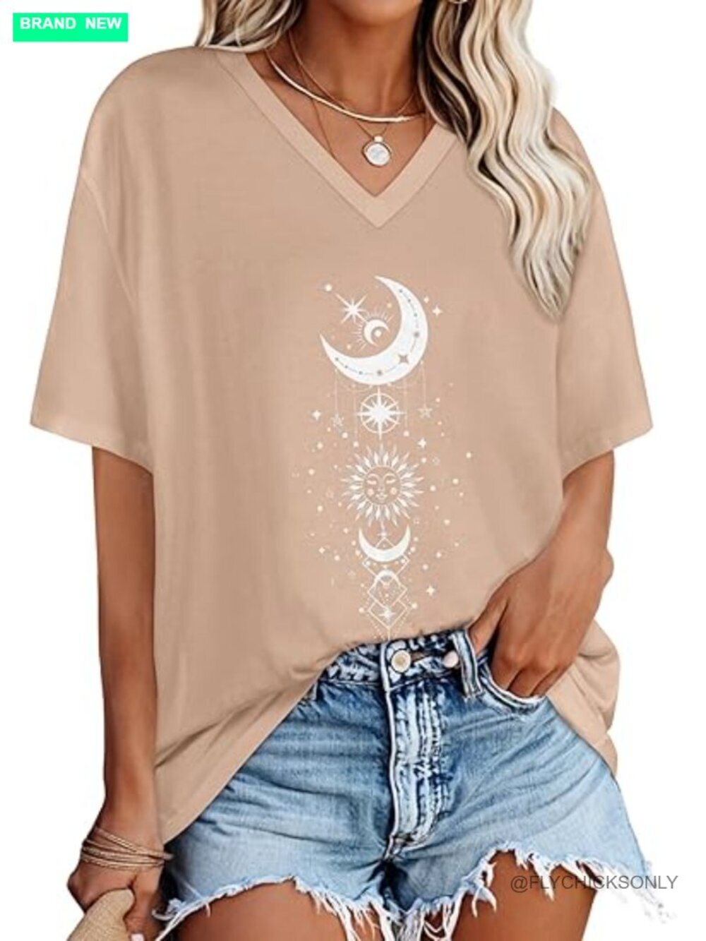 Oversized V-Neck Tee - Soft, Lightweight, Stretchy